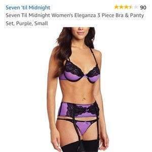 3 piece lingerie set -purple